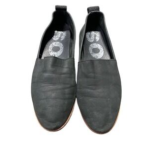 Sorel Ella Shoes Womens Size 9 Black Suede Leather Slip On Flat